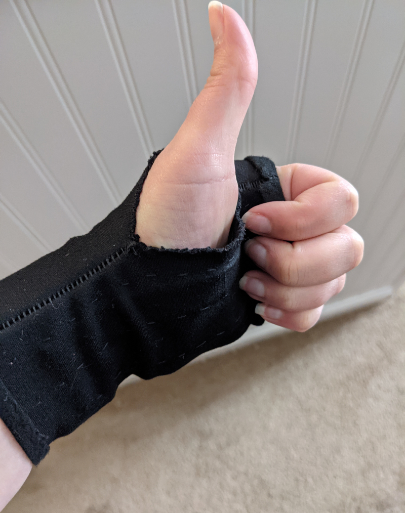 A thumbs up wearing an RSI glove!