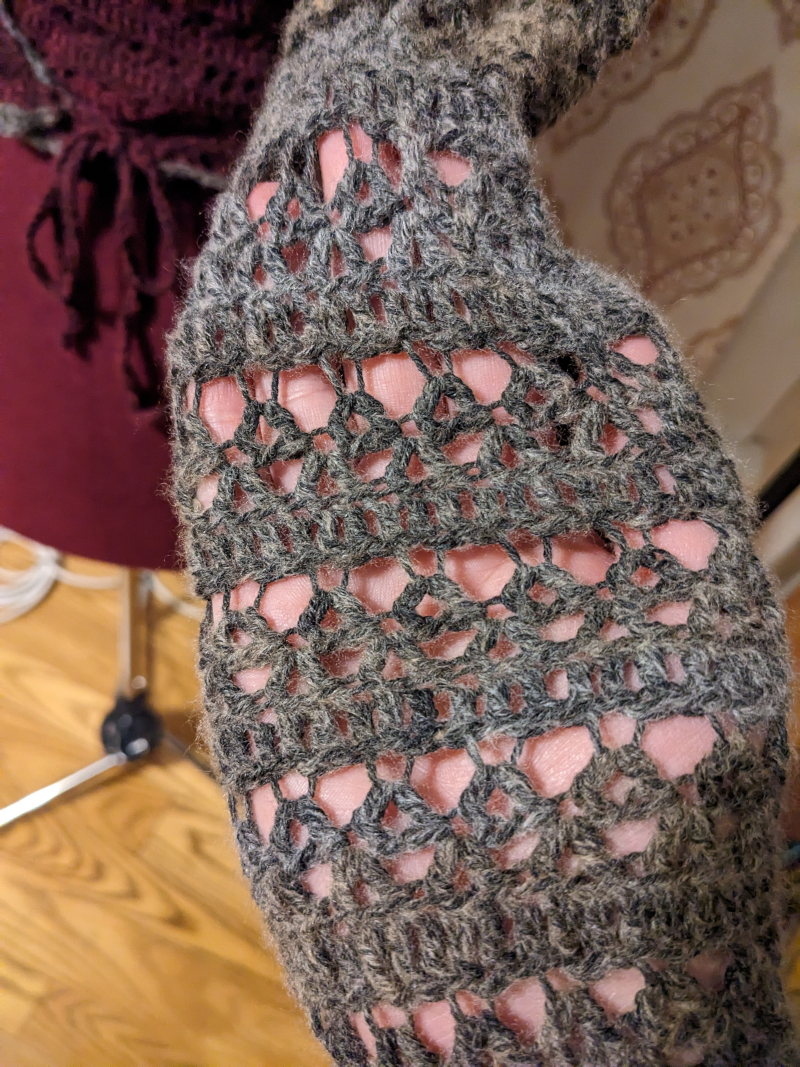 Detail of crochet stitches